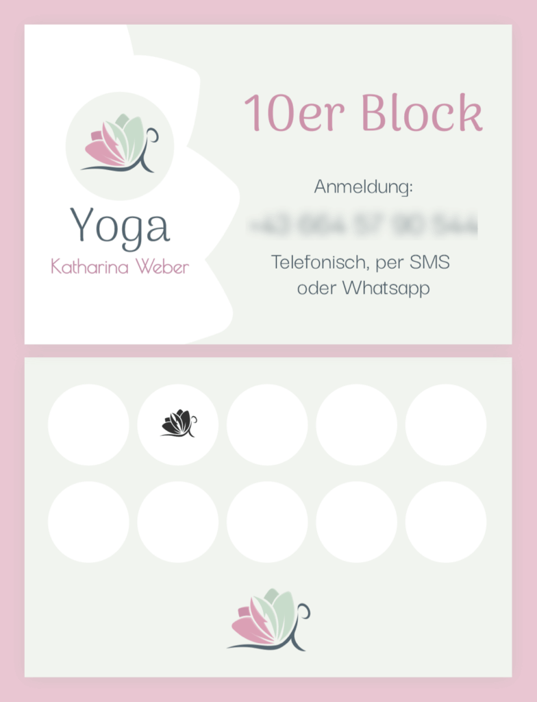 Design of a stamp card