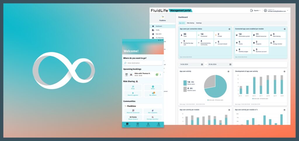 App and desktop screen from FluidLife Plattform
