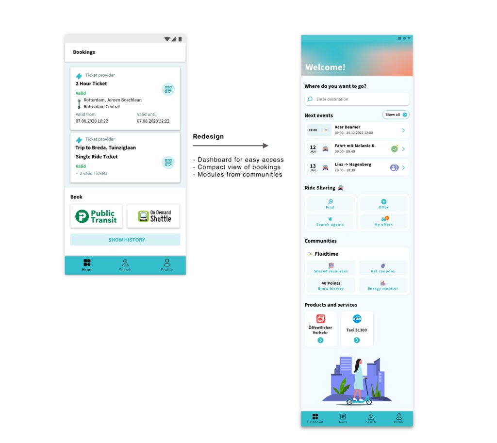 FluidLife redesign of the app start screen